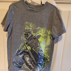 Boys Grey Dirtbike T-Shirt-Size Small